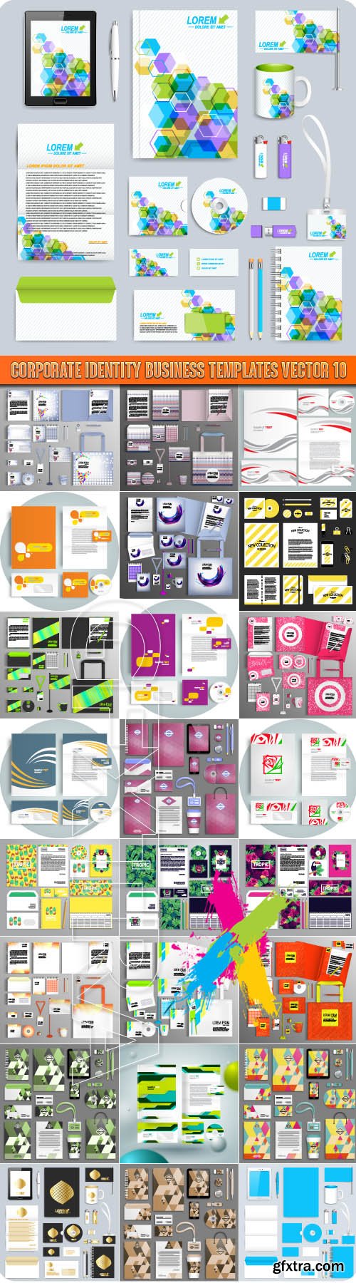 Corporate identity business templates vector 10