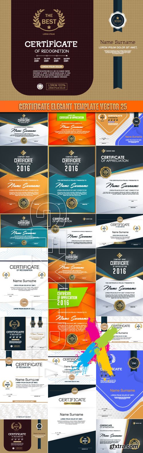 Certificate elegant template vector 25