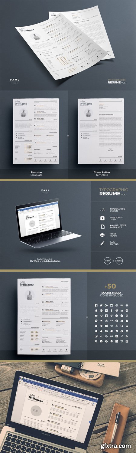 CM - Typographic Resume - Word & InDesign 543455