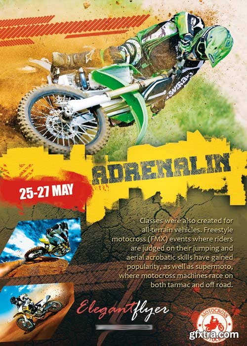 Adrenalin Flyer PSD Template + Facebook Cover