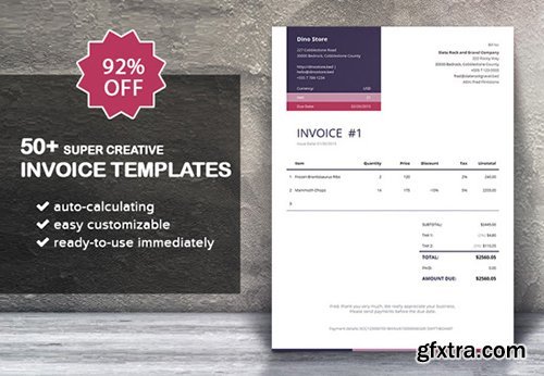 50+ Super Creative Invoice Templates Bundle