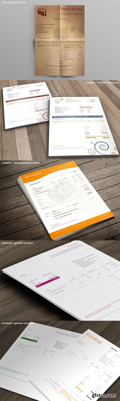 50+ Super Creative Invoice Templates Bundle