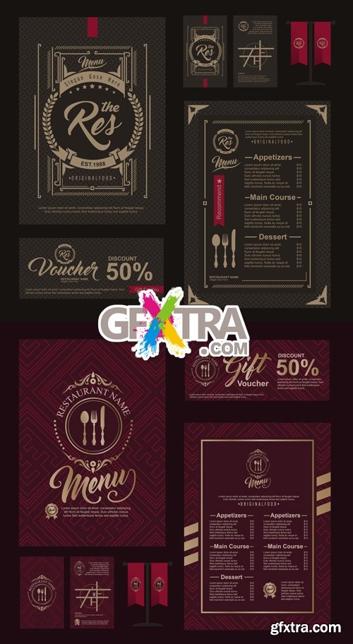 Classic Restaurant Menu Templates Vector 3