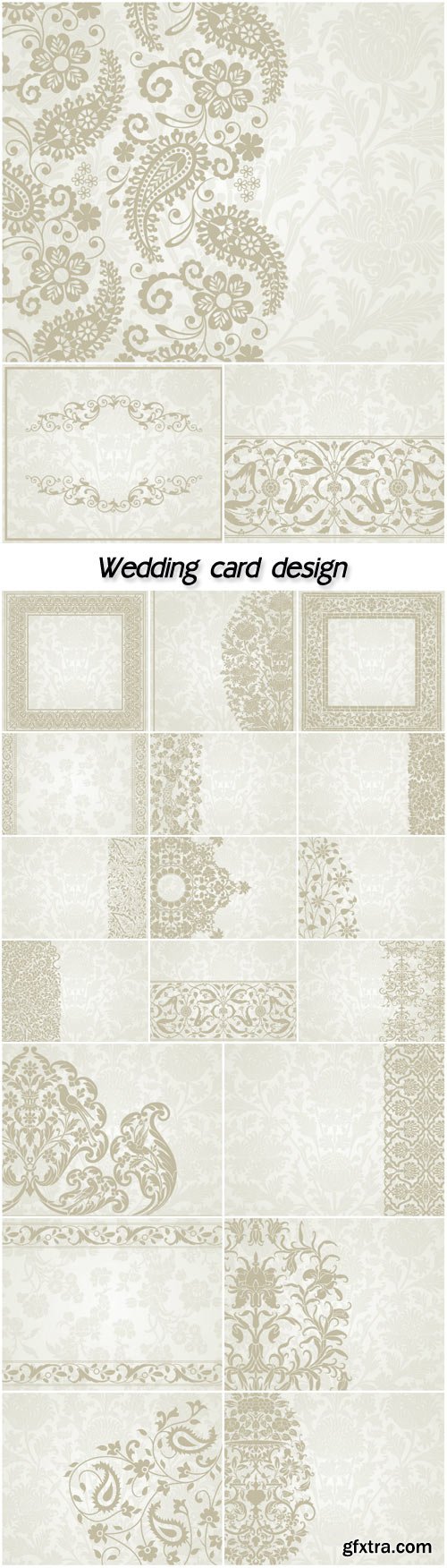 Wedding card design, paisley floral pattern, India