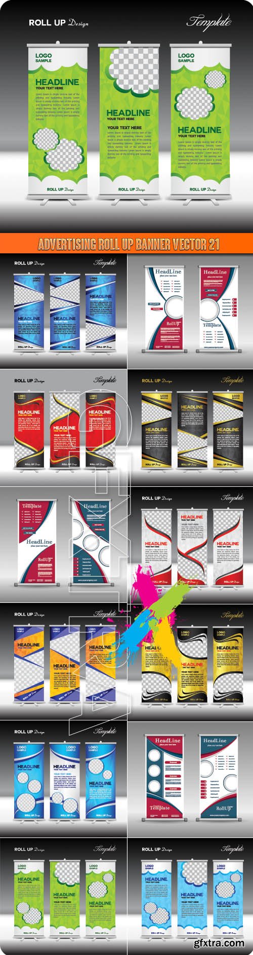 Advertising Roll up banner vector 21