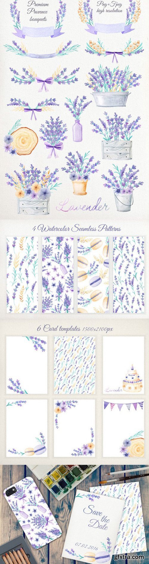 CM - Watercolor Lavender Design Pack 543202