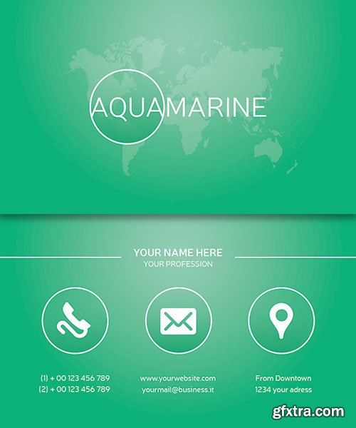 Minimal Aquamarine Business Card