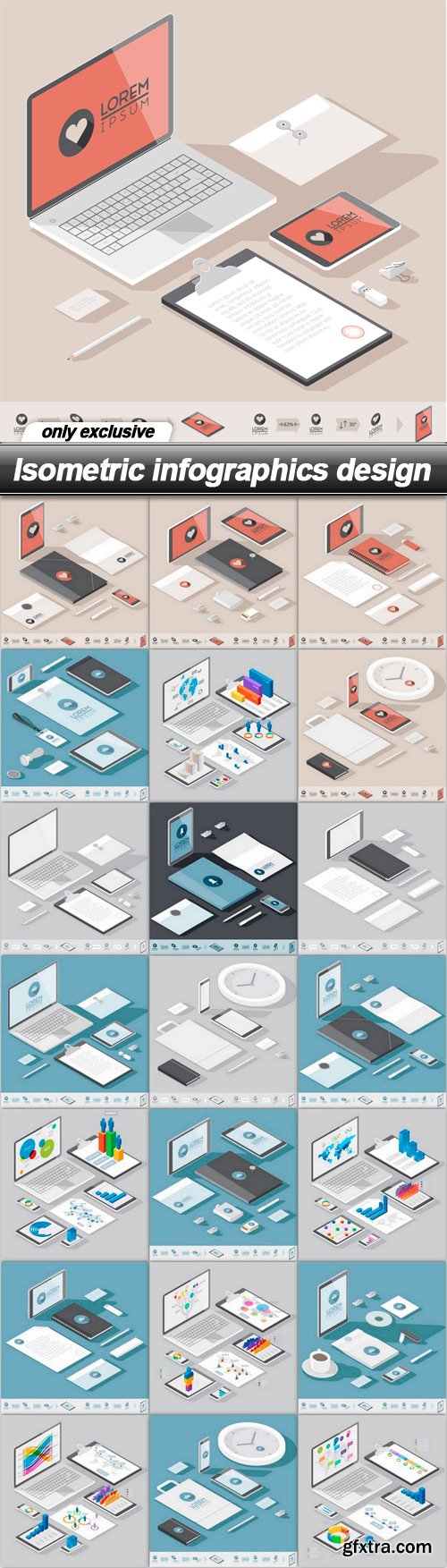 Isometric infographics design - 22 EPS