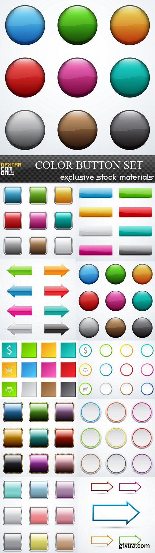 Color Button Set - 9xEPS