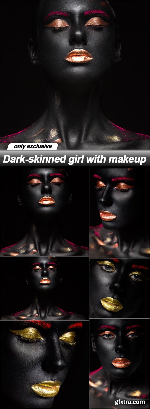 Dark-skinned girl with makeup - 6 UHQ JPEG