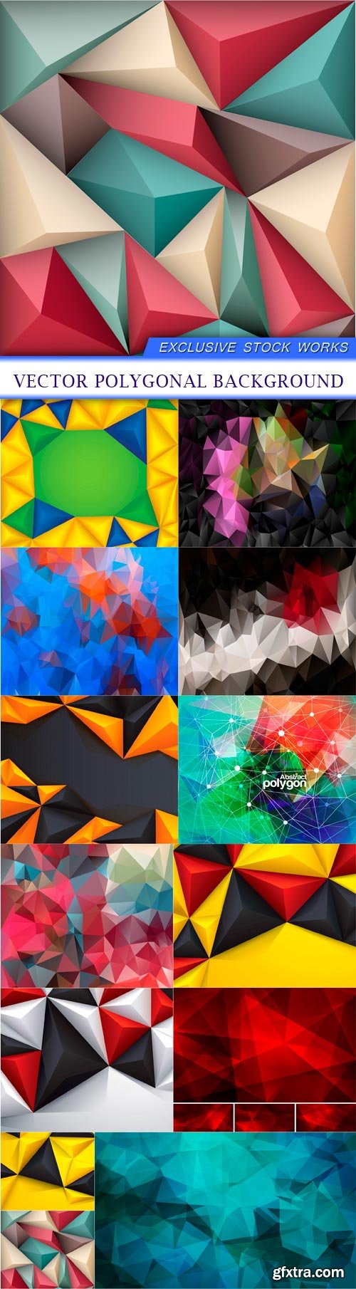 vector polygonal background 13X EPS