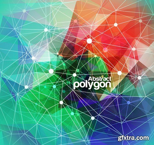 vector polygonal background 13X EPS