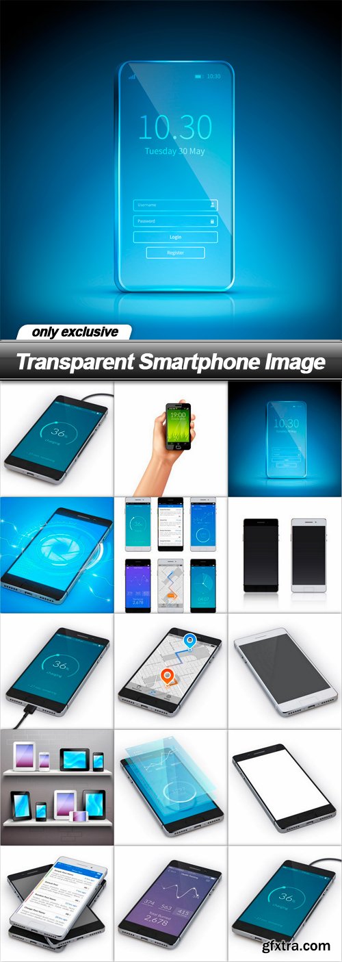 Transparent Smartphone Image - 14 EPS