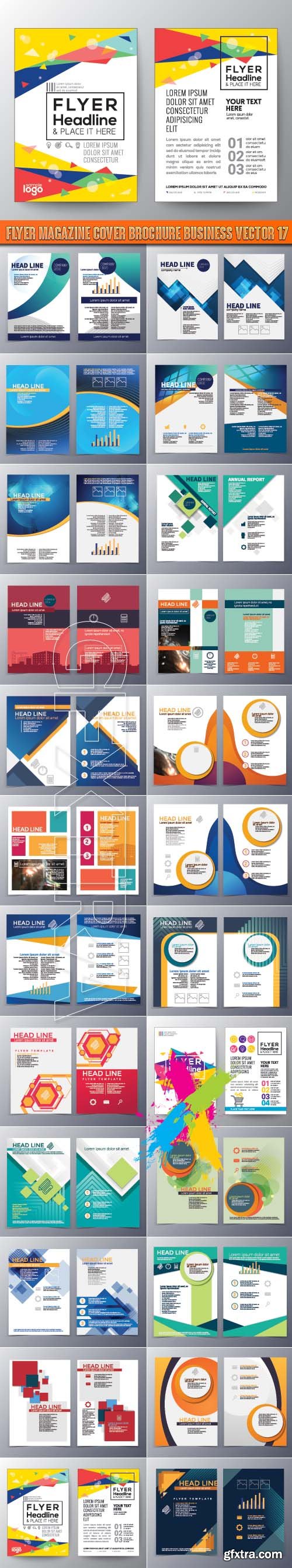 Flyer magazine cover brochure business vector 17