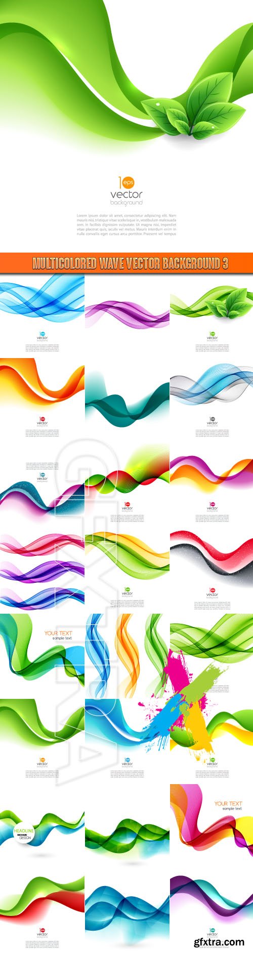 Multicolored wave vector background 3