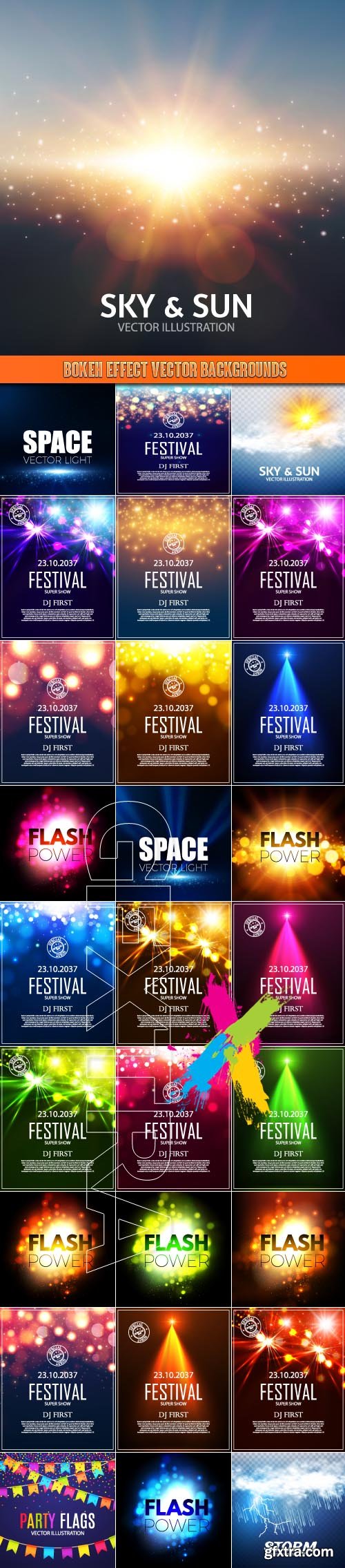 Bokeh effect vector backgrounds