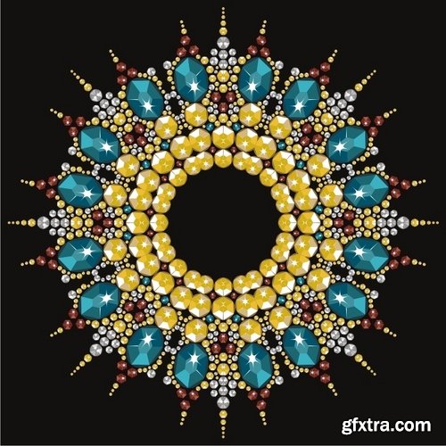 Collection of vector image decorative jewels 25 EPS