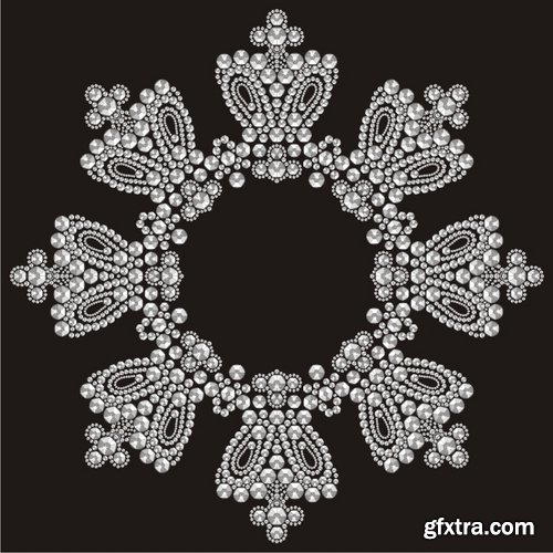 Collection of vector image decorative jewels 25 EPS