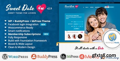 ThemeForest - Sweet Date v2.9.2 - More than a Wordpress Dating Theme - 4994573