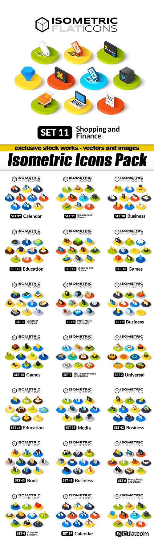 Isometric Flat Icons - 20x EPS