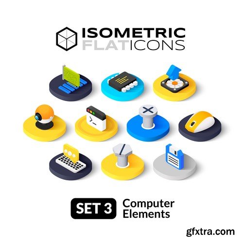 Isometric Flat Icons - 20x EPS