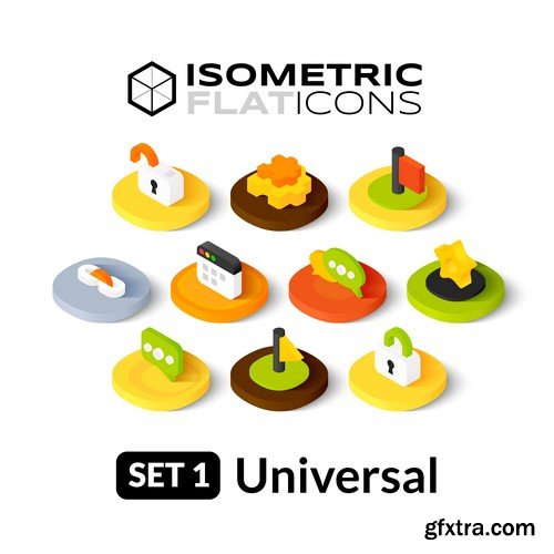 Isometric Flat Icons - 20x EPS