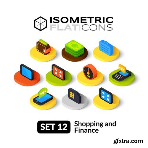 Isometric Flat Icons - 20x EPS