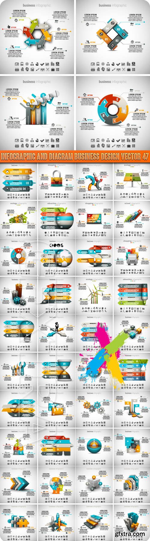 Infographic and diagram business design vector 47