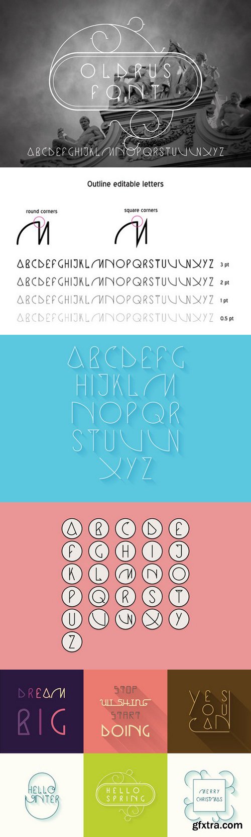 CM - Oldrus vector linear font 547287