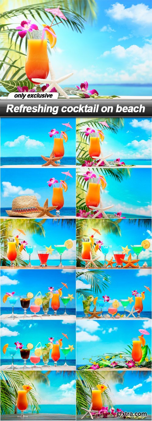 Refreshing cocktail on beach - 12 UHQ JPEG