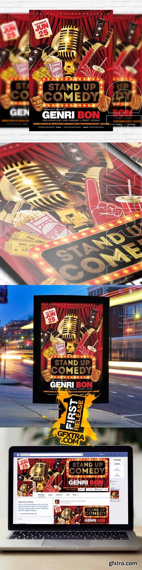 Stand Up Comedy Vol.2 – Flyer Template + Facebook Cover