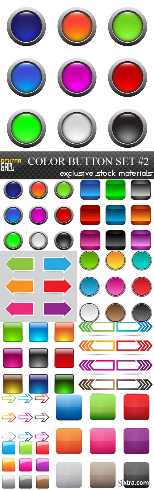 Color Button Set #2 - 9xEPS