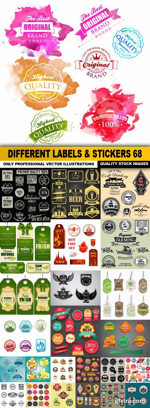 Different Labels &amp; Stickers #68 - 25 Vector