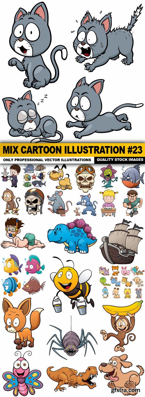 Mix cartoon Illustration #23 - 25 Vector