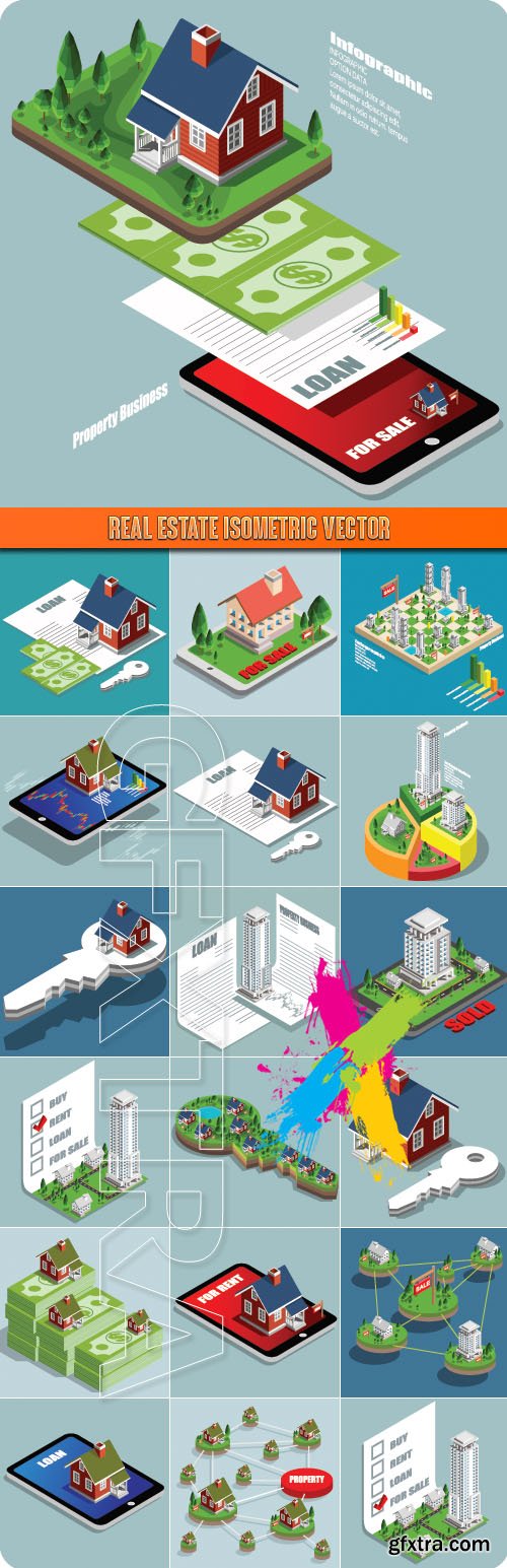 Real Estate Isometric vector