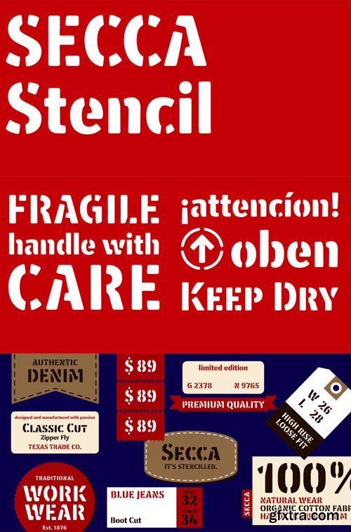 Secca Stencil Font $53