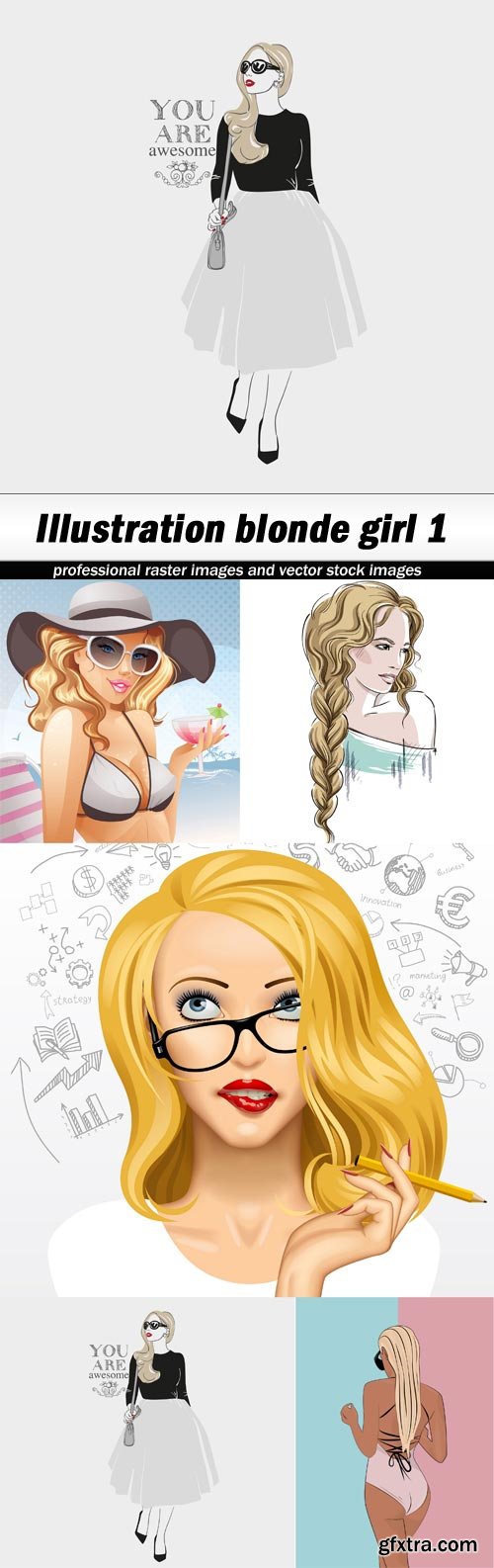 Illustration blonde girl 1