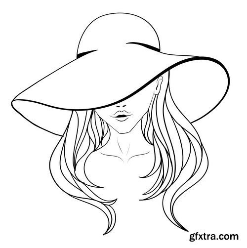 Illustration girl in the hat