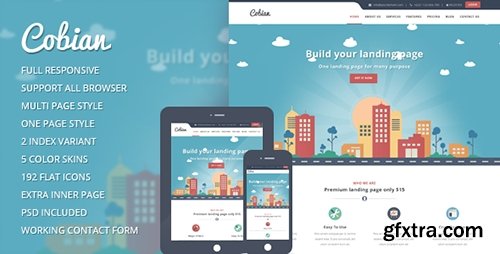 ThemeForest - Cobian v1.2 - Flat Bootstrap Landing WordPress Theme - 14311812