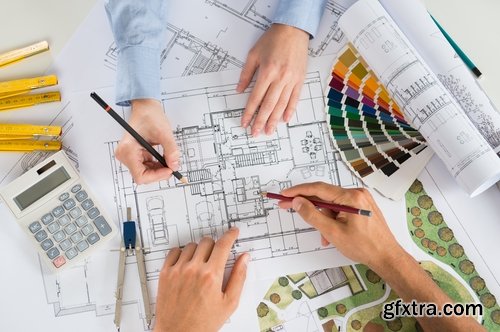 Collection of architect designer drawing project builder construction plan 25 HQ Jpeg