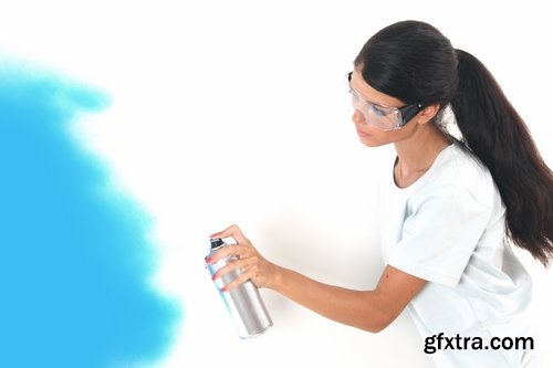 Collection of woman girl with spray perfume aerosol 25 HQ Jpeg