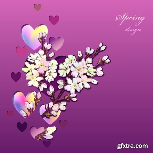 Collection of gift cards Spring vector image 25 EPS