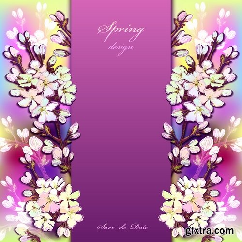 Collection of gift cards Spring vector image 25 EPS