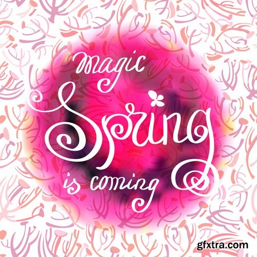 Collection of gift cards Spring vector image 25 EPS