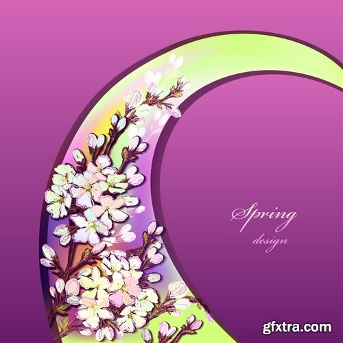 Collection of gift cards Spring vector image 25 EPS