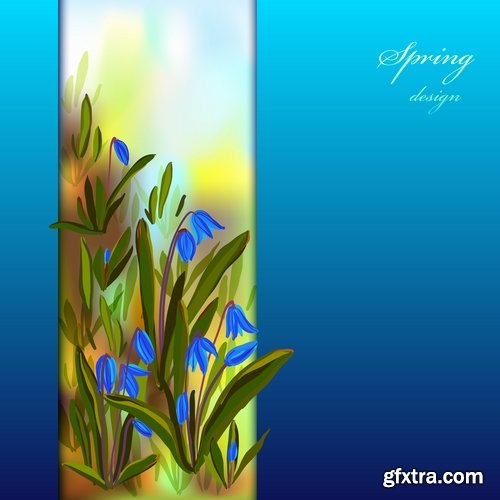 Collection of gift cards Spring vector image 25 EPS