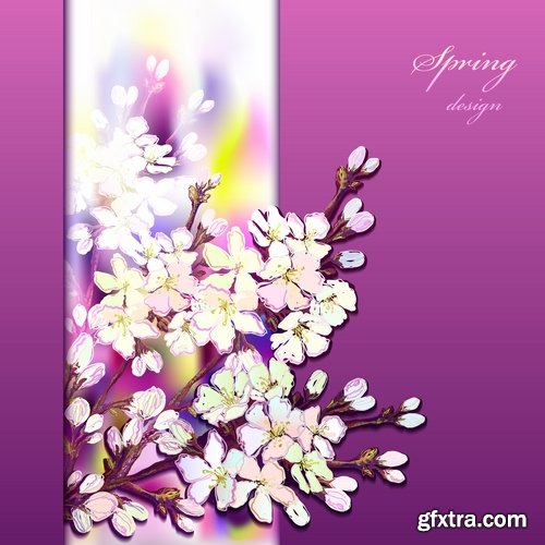 Collection of gift cards Spring vector image 25 EPS