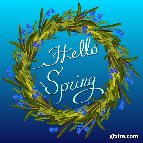 Collection of gift cards Spring vector image 25 EPS