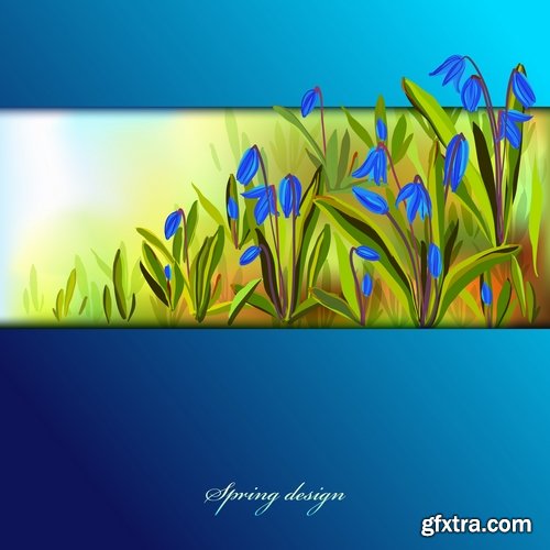 Collection of gift cards Spring vector image 25 EPS