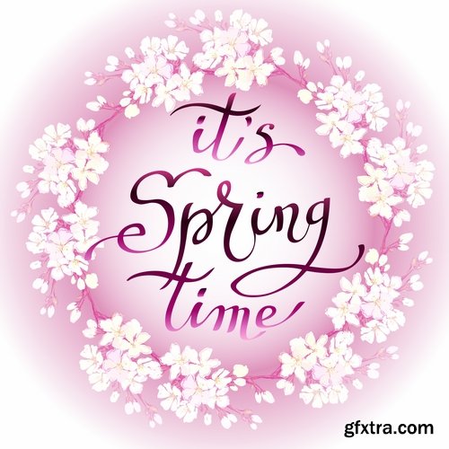 Collection of gift cards Spring vector image 25 EPS